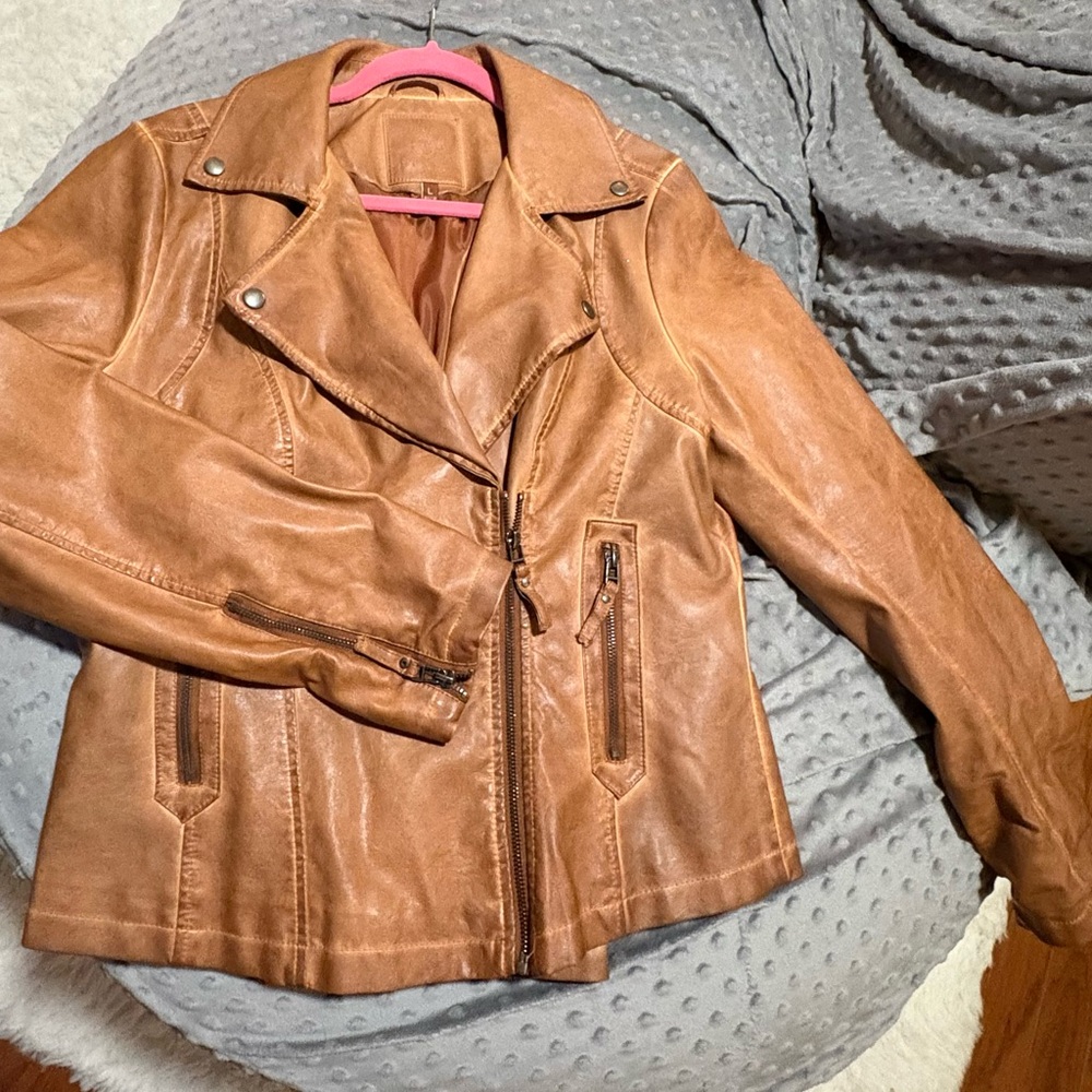 Max Studio Faux Leather Women's Jacket-Size Large